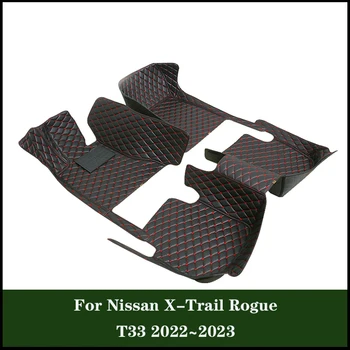 Персонализирана кожена подложка за кола Интериор Авто аксесоари за автомобили Пълни съраунд авто килими за Nissan X-Trail Rogue T33 2022 ~ 2023