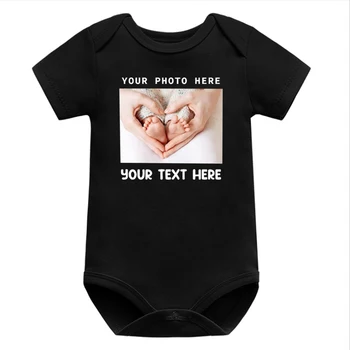 Персонализирана снимка Бебешко боди Персонализирана снимка Бебе - момиче Дрехи Персонализирана текстова риза Персонализирани новородени бебешки дрехи 0-6m