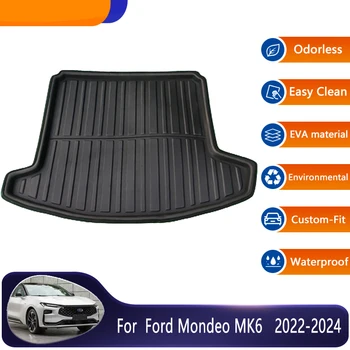 Подложка за багажник за кола за Ford Taurus Mondeo MK6 2022 2023 2024 Кола Лесно почистване Подложки за съхранение Стелки за багажник Подови аксесоари 3D EVA Материал