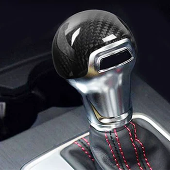 Реални въглеродни влакна скоростен лост дръжка топка главата смяна копче капак стикер тапицерия за Audi A3 S3 TT Q2 2018 2019 Аксесоари за кола