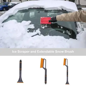 Скрепер за лед Четка за сняг за превозни средства Отстраняване на сняг с висока плътност без повреда на предното стъкло Висококачествен инструмент за почистване на сняг през зимата
