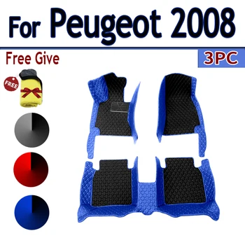 Стелки за кола за Peugeot 2008 P24 2020 2021 2022 Луксозни кожени килими Durable Pad Anti Dirty Carpets Set Аксесоари за кола