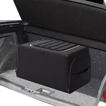 Универсален организатор на багажника на автомобила с капак Супер силна издръжлива сгъваема неплъзгаща се кутия за съхранение на товари за авто камиони SUV багажни кутии