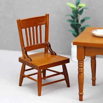 1:12 Dollhouse миниатюрни столове столче за хранене мебели модел декор играчка кукла къща аксесоари