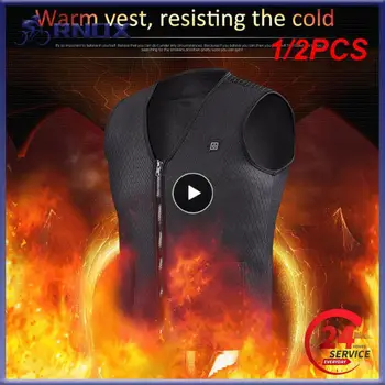 1/2PCS Мъже Жени Външна USB инфрачервена отоплителна жилетка Зимна гъвкава електрическа термична облекло жилетка за спортен туризъм