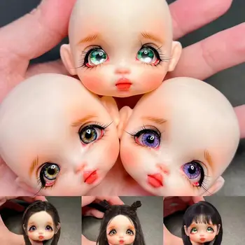 1/8 Кукла главата с тялото грим сладко момиче кукла грим момиче кукла главата с 3D цветни очи