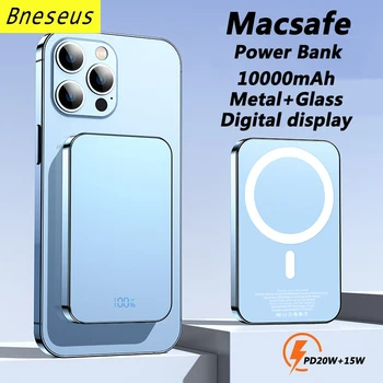 10000mAh Магнитна банка за захранване Външна спомагателна батерия Преносима Powerbank Apple Macsafe Безжично зарядно устройство за IPhone 12 13 14 15
