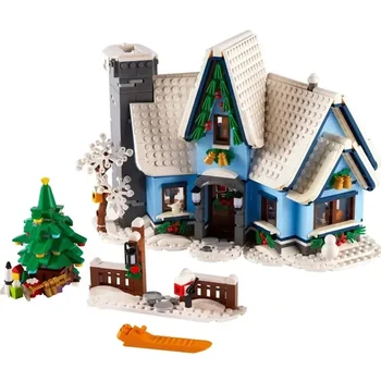 10199 Дядо Коледа посещение 10293 Комплект строителни блокове Подаръци за деца Зимна жп гара Коледа подарък тухли играчки Деца 10267