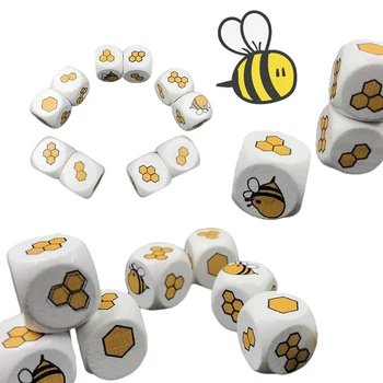 10pcs зарове дървени играчки животински геометрична форма куб блокове игри Монтесори ранна образователна математика играчки за деца карикатура пчела