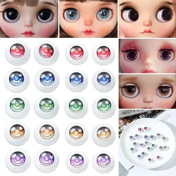 1Pair 12mm / 14mm очи за BJD кукла вземане занаяти играчки DIY кукла аксесоари детски играчки подарък мода безопасност полусферични око