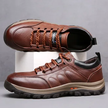 2023 мъжки обувки външни кожени обувки Дишащи мъжки мокасини от телешка кожа Мокасини от естествена кожа Износоустойчиви кожени обувки