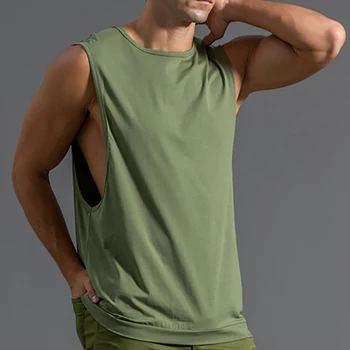 3XL мъже Причинно-следствени потници Sleevless дишаща хлабав спортни суичъри жилетка Camiseta фитнес тренировка потник ризи върховете анцуг