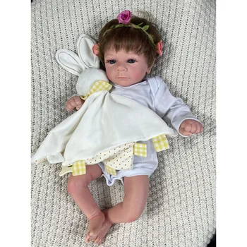 45CM Преродена бебешка кукла Felicia вече боядисана с много детайли Боядисване на вени Вкоренени мигли за коса
