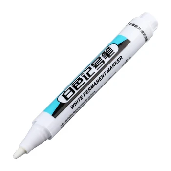 4x Маркери Водоустойчиви химикалки за боя Бели маркери Постоянни маркери на маслена основа Дърводелски маркери за пластмаса Стъкло Метал LX9A