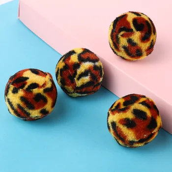 5 парчета играчки за домашни любимци къса плюшена топка леопард печат интерактивна игра забавно котка и куче надраскване хапане и зъби смилане играчки