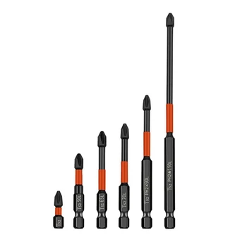 6Piece магнитна отвертка комплект отвертка удар твърдост отвертка ръчни инструменти черно&оранжево