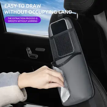 Durable изкуствена кожа столче за кола страна телефон тъкан съхранение чанта щракам дизайн мръсотия устойчиви столче за кола странична чанта интериорни аксесоари