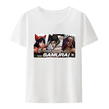 Game Samurai Shodown Characters Team Cotton T-shirts Anime Game Style Casual Men Clothing Humor Men's T-shirt Leisure Camisa
