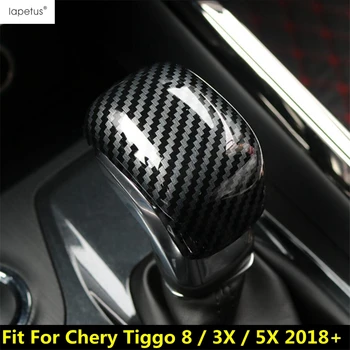 Gear Shift копче лост главата дръжка декор капак тапицерия за Chery Tiggo 8 / 3X / 5X 2018 - 2021 Аксесоари от въглеродни влакна Интериорен комплект