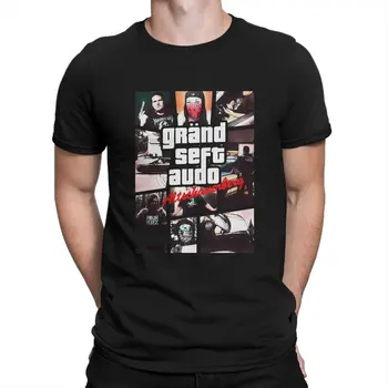 Grand Seft Audo T Shirts Men Pure Cotton Funny T-Shirt Crewneck GTA San Andreas Tee Shirt Short Sleeve Clothing Summer