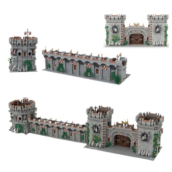 MOC Градивни блокове Творчески експерт Средновековен модулен замък Gatehouse Модел Архитектура Образователен дисплей Детски играчки Подаръци