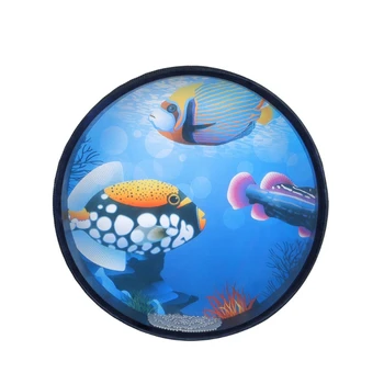 Ocean Drum Дървен ръчен барабан с океанска вълна Ударен инструмент Меки океански звуци Музикален подарък за играчки 10 инча за деца