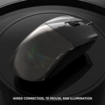 RGB Прозрачен гейминг E-sports USB кабелен опционален мишка 7Keys RGB светлина ергономичност игра за лаптоп PC десктоп геймър