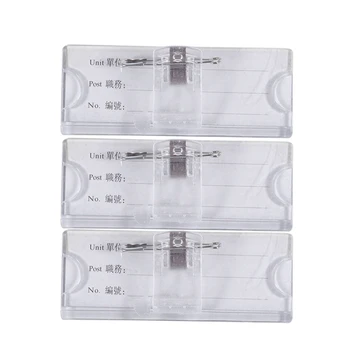 Safetypin Clear Hard Plastic Име Tag Clip Holder 60 бр