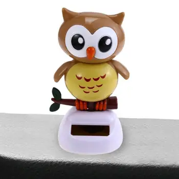 Solar Owl Автомобилни декорации Слънчева сладка сова играчка кола табло декорации клатене главата бухал табло кола декор за жени сладко момиче