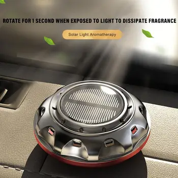 Solar Rotation Car Air Freshener Automatic Car Perfume Ornaments Dashboard Remove Diffuser Oil Odor Essential Diffuser O1C2