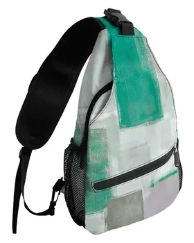 Teal намазка боя квадратни гърдите чанти за жени мъже водоустойчив пратеник чанти женски пътуване спорт едно рамо Crossbody чанта