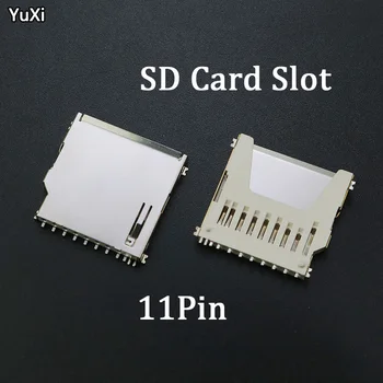 YUXI 50/100PCS слот за SD карта Съединители за държачи на карти с памет Дълго тяло 11P Sd държач за карти