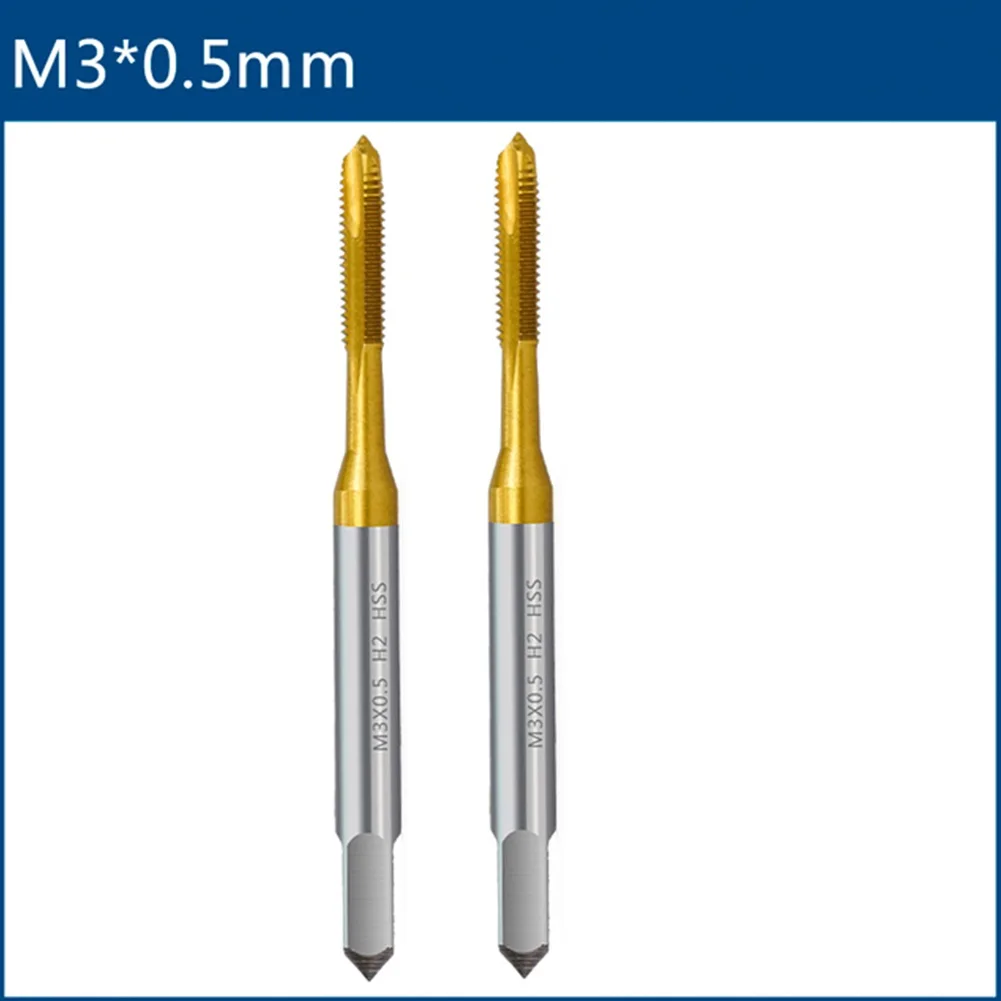 2PCS титанов покритие винтова резба кран свредло M2-M12 метрични прави флейта метрични права флейта нишка кран ръчни инструменти . ' - ' . 1