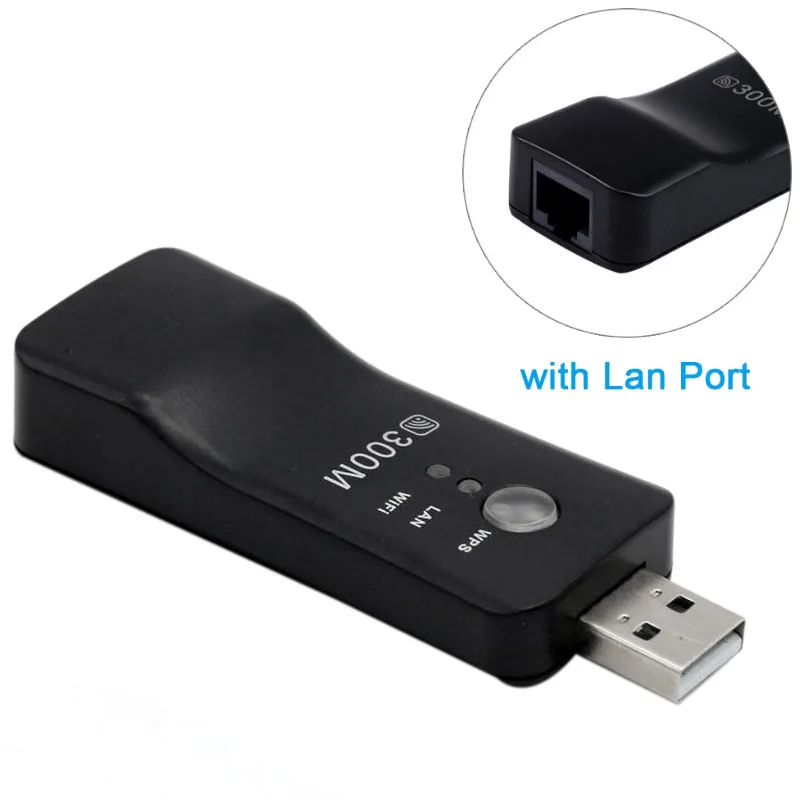 USB TV WiFi Dongle адаптер 300Mbps универсален безжичен приемник RJ45 WPS за Samsung LG Sony Smart TV . ' - ' . 1