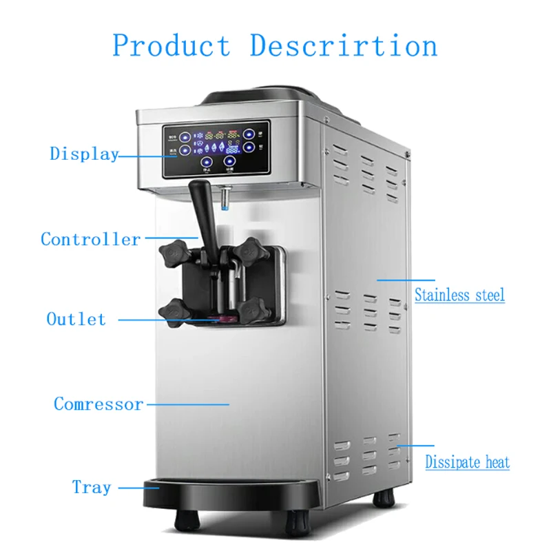 Настолна машина за сладолед Малък многофункционален дисплей Само машина за замразено кисело мляко . ' - ' . 1
