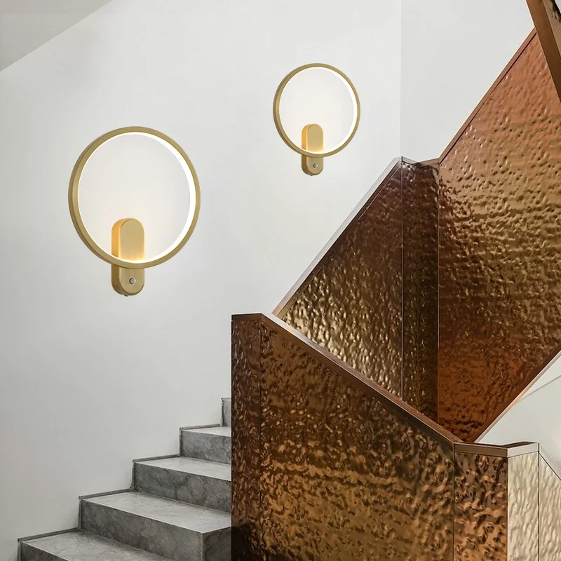 SOFITY Съвременна стенна лампа LED с индукционен месинг Creative Gold Sconce Light за домашен хол спалня декор . ' - ' . 3