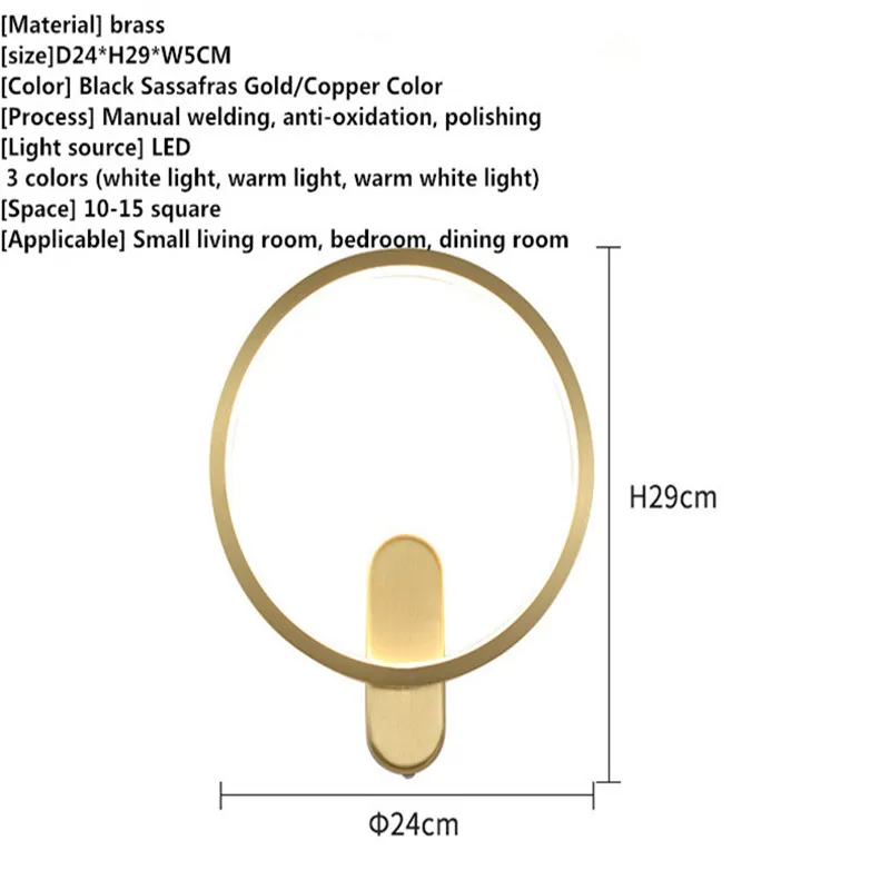 SOFITY Съвременна стенна лампа LED с индукционен месинг Creative Gold Sconce Light за домашен хол спалня декор . ' - ' . 5