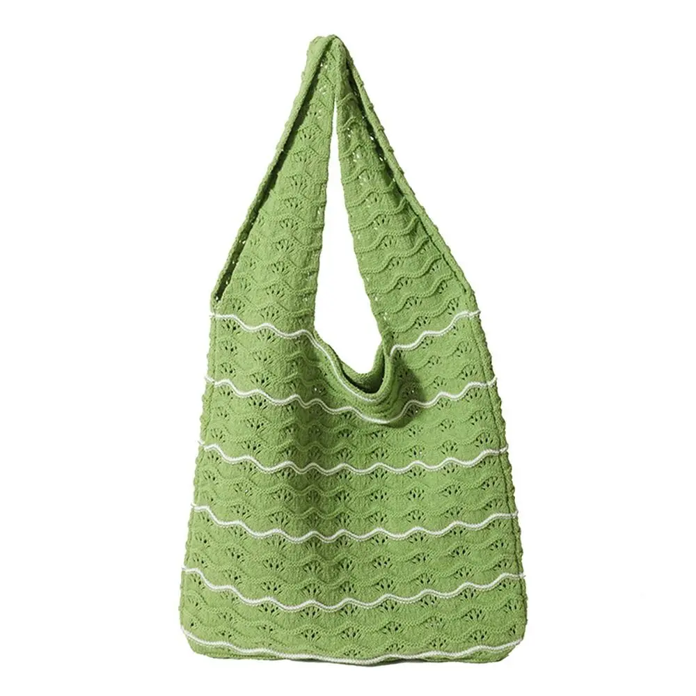 Естетични Boho плетени чанти за рамо ретро голям капацитет случайни плетене чанти кухи тъкани плетене на една кука чанта жени момичета . ' - ' . 1