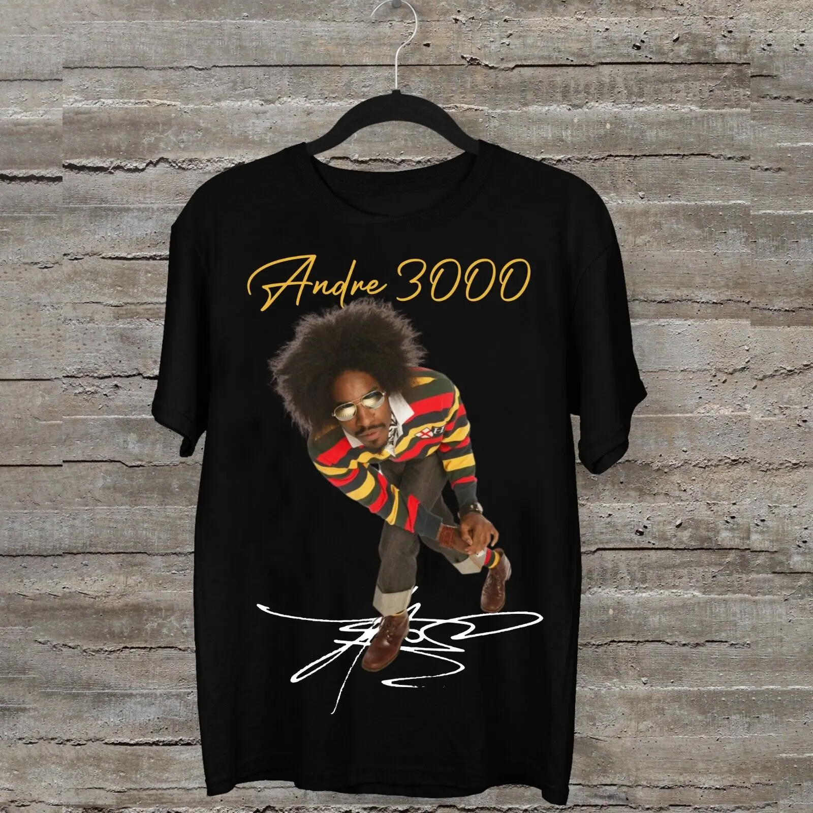Нов популярен Andre 3000 подпис подарък за фенове мъже S-235XL тениска 1N3230 . ' - ' . 0