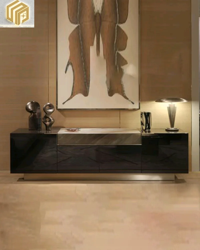 италиански стил домакинска светлина луксозен мраморен телевизионен шкаф, хол ТВ шкаф, вила спалня шкаф за съхранение . ' - ' . 0