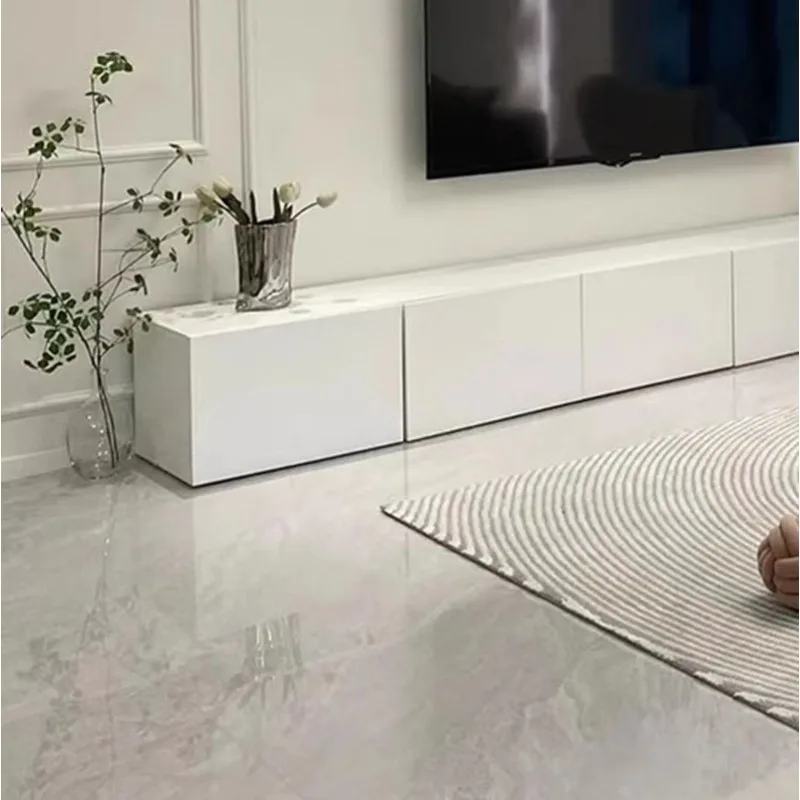 Плаващи бели стойки за телевизор Sofaset Mobile Universal Front Room Рафтове Телевизор Маса Център за съхранение Meuble Кухня Градински мебели . ' - ' . 5