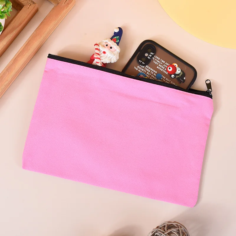 ISKYBOB 5PCs платно писалка чанта цип канцеларски чанта жени handheld съхранение грим чанта плътен цвят плат съхранение цип торбичка . ' - ' . 2