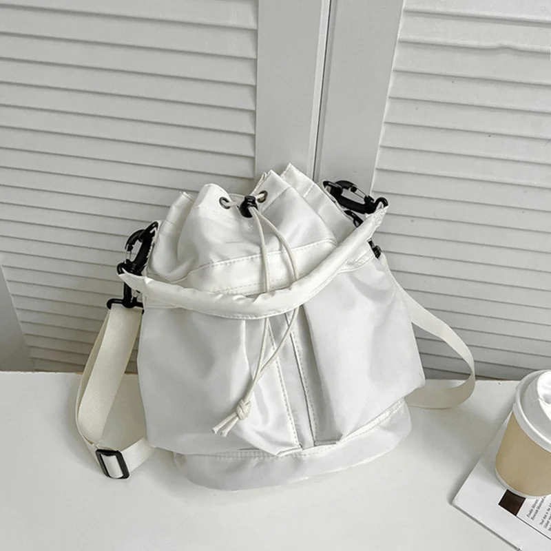 Модни жени кофа чанти водоустойчив найлон рамо чанти голям капацитет crossbody чанти за жени преносими шнур чанти . ' - ' . 5