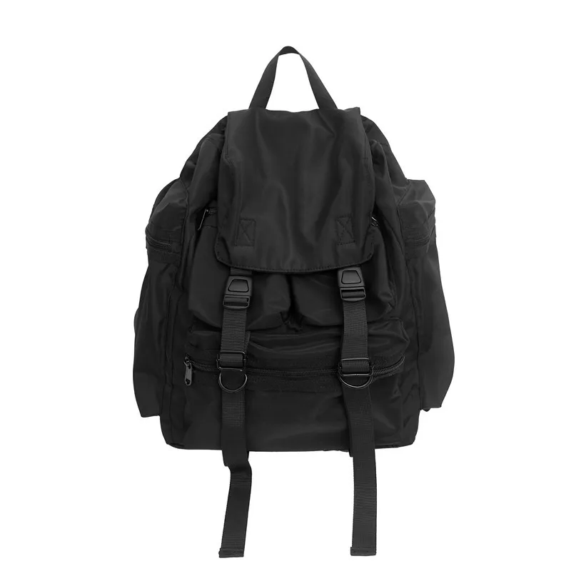 Твърди черни мъжки раници Cool Streetwear стил мъж раница Harajuku голям капацитет училищни чанти водоустойчив найлон чанти за мъже . ' - ' . 0