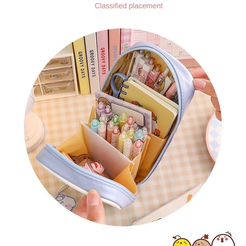 1~8PCS Прозрачен голям капацитет студент молив случай училище моливи случаи Kawaii канцеларски материали сладък корейски канцеларски чанти писалки . ' - ' . 2