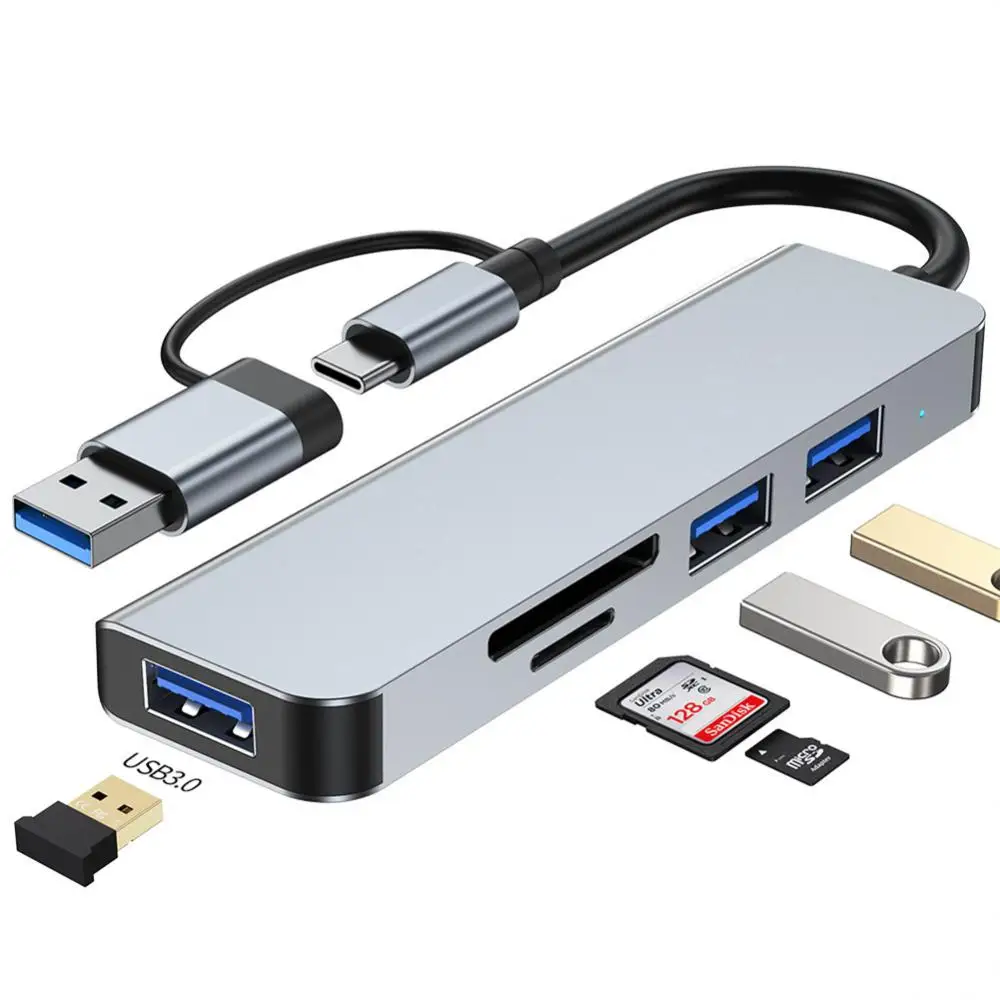 Type C HUB високоскоростен USB 3.0 HUB сплитер четец на карти RJ45 PD 87W мултипорт със SD TF портове за Macbook компютърни аксесоари . ' - ' . 3