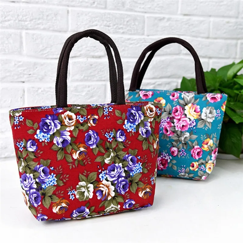 Фолк-обичай цвете пазарска чанта чанта за корейски платно зелени дами жени кофа мода печат рамо чанта . ' - ' . 1