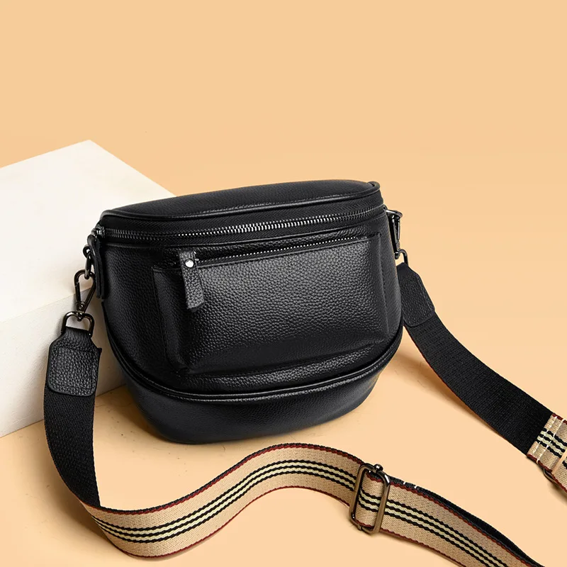 Нова чанта за рамо с марка естествена кожа за 2023 г. луксозна дизайнерска чанта Голям капацитет мека кожа дамска седлова чанта . ' - ' . 1