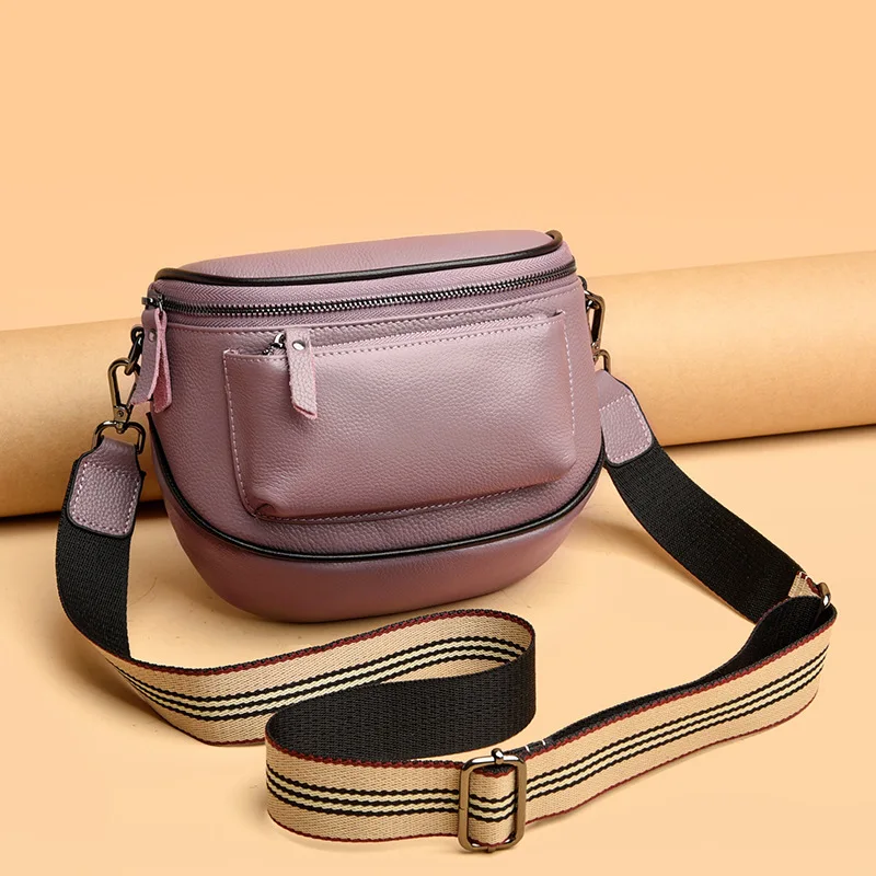 Нова чанта за рамо с марка естествена кожа за 2023 г. луксозна дизайнерска чанта Голям капацитет мека кожа дамска седлова чанта . ' - ' . 2