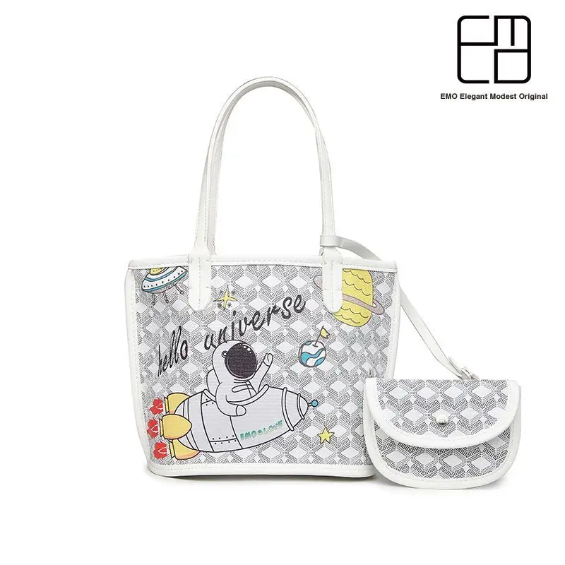 емо пролетни графити малки куче зъб голяма пазарска чанта класическа мода лимитирана серия френска дамска чанта за жени . ' - ' . 0